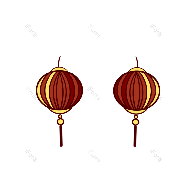 装饰图片,喜庆元素,灯笼PNG,手绘免抠素材